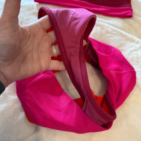 New! SET Beach Riot Eva Top Emmy Bottom Be Mine Colorblock Bikini 31404 - Picture 8 of 10